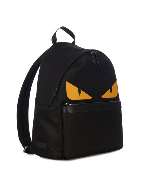 fendi black nylon and leather backpack|Fendi backpacks for men.